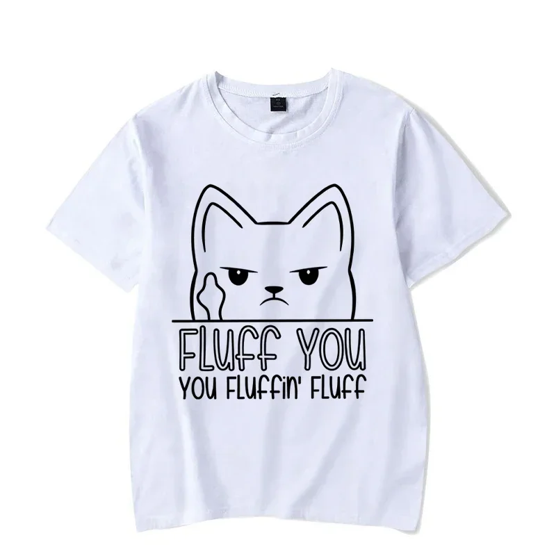 Men's T-shirt Fluff You You Fluffin Fluff Kawaii T Shirt Men Clothing Women Tshirt Luminous Kitten Graphic Shirts Men's Tshirt