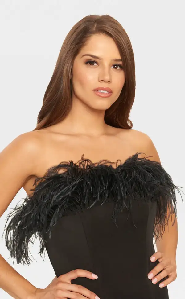 

Повседневные простые джерси с перьями по индивидуальному заказу, прямые длинные платья без бретелек, платья для особых случаев на заказ, доступны изысканные размеры