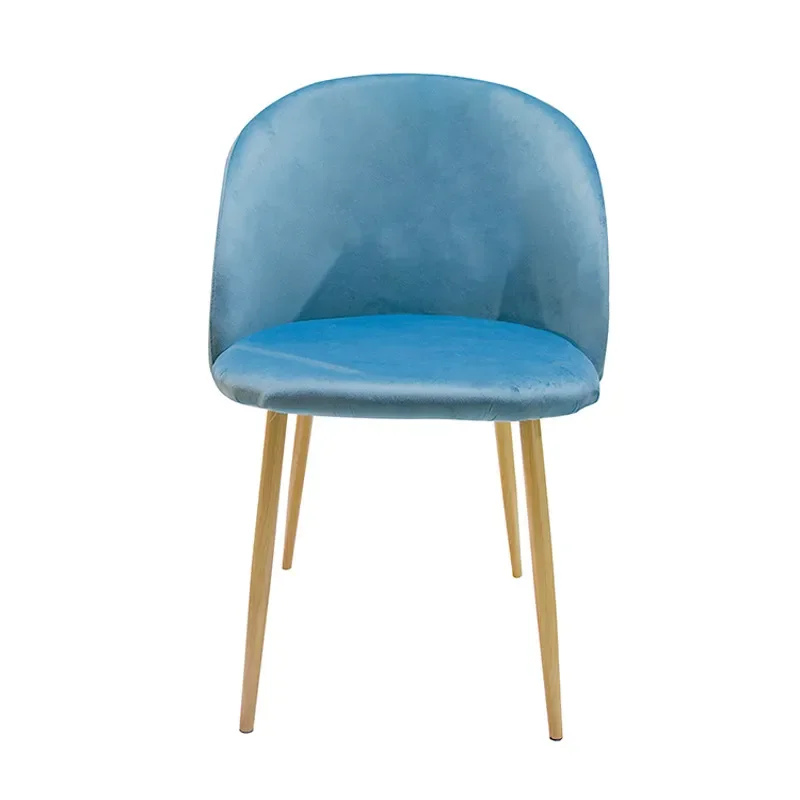 Nordic Swan Dining Chair Flannel Upholstered Backrest Leisure Seat for Home Office Coffee Shop Restaurant Modern Simple