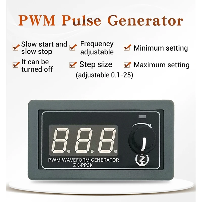 ZK-PP3K Generator sinyal PWM LCD Mode ganda, Generator sinyal 1 hz-99 Khz PWM frekuensi nadi, siklus kerja dapat disesuaikan