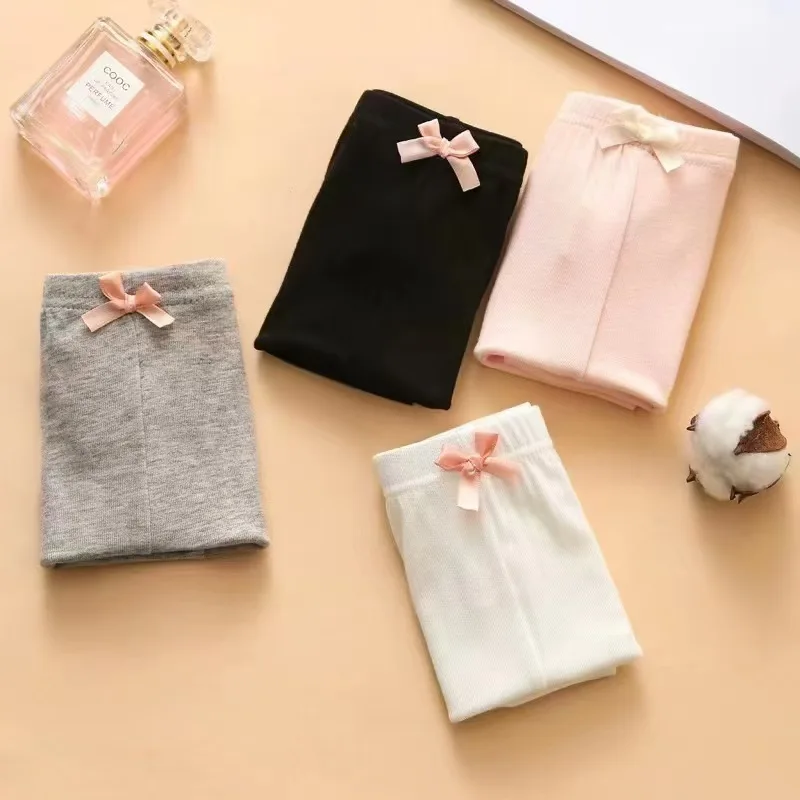 4pcs/Pack Girls Shorts Safety Pants Briefs Short Kids Pants Underwear Children Summer Cute Bow Short Underpants for Young 2-13Y