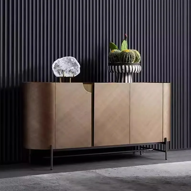 

Light luxury Italian home metal paint porch cabinet high-end side cabinet