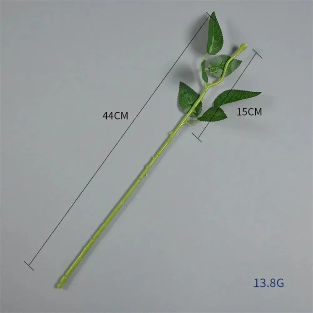 10Pcs with Artificial Leaves Fake Flower Stem Home Decor Gardening Craft Accessories Flowers Stick Rod Plastic 21/42/44cm