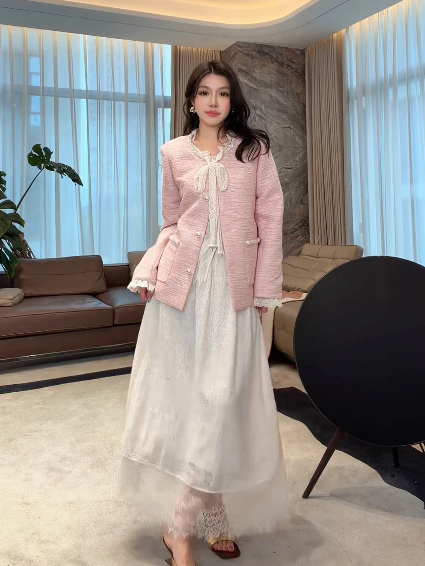 

Новинка от Lao Yang: Модное женское пальто ME Alice Spring из хлопка и шерсти, длинное, вельветовое, в клетку