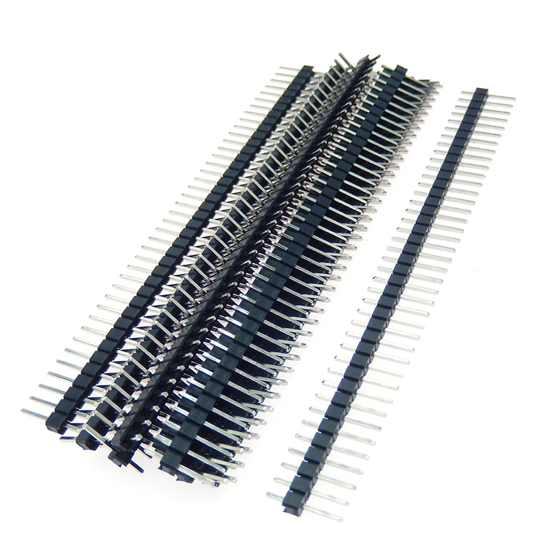 10Pcs 2.54mm 40 Pin 1x40 Single Row Male And Female 2.54 Breakable Pin Header PCB JST Connector Strip For Arduino DIY Kit
