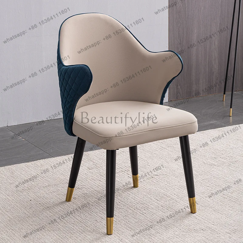 LS Fashion Creative Hug Chair Hotel Solid Wood Simple Modern Leather Cloth Solid Wood Chair