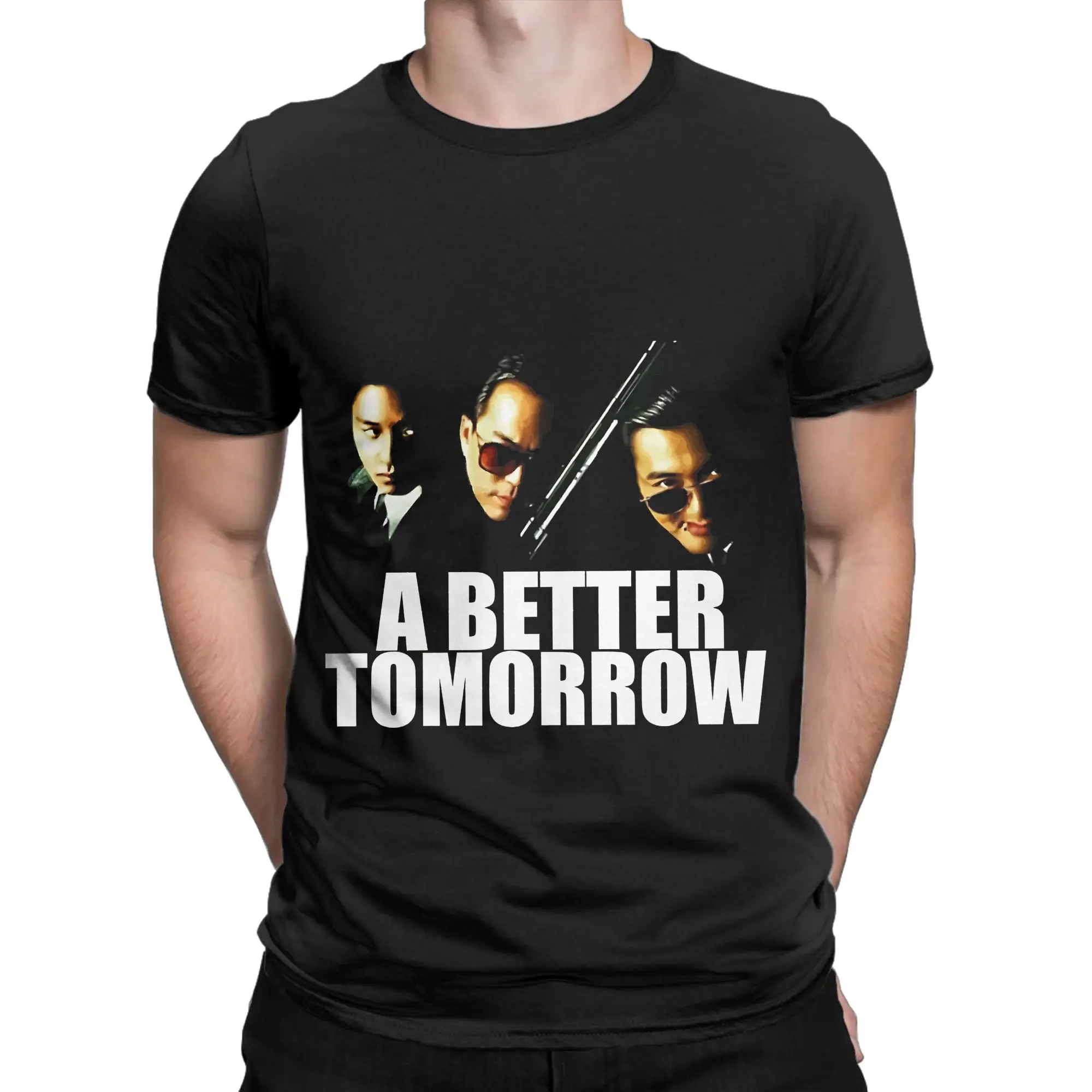 Chow Yun Fat John Woo Ti Lung Leslie Cheung Action Novelty 100% Cotton T-Shirt A Better Tomorrow Tops Tees For Men