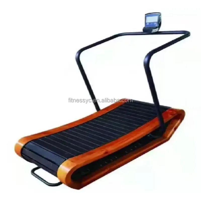 

Новый дизайн, коммерческое оборудование для спортзала YC-4008G, самогенерирующаяся деревянная изогнутая беговая дорожка для фитнеса Air Runner