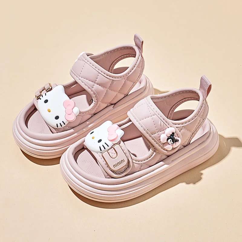 

Новые сандалии Sanrio Hello Kitty для мальчиков, дышащая спортивная обувь, летняя детская обувь для малышей, повседневная обувь на мягкой подошве с полой сеткой для девочек