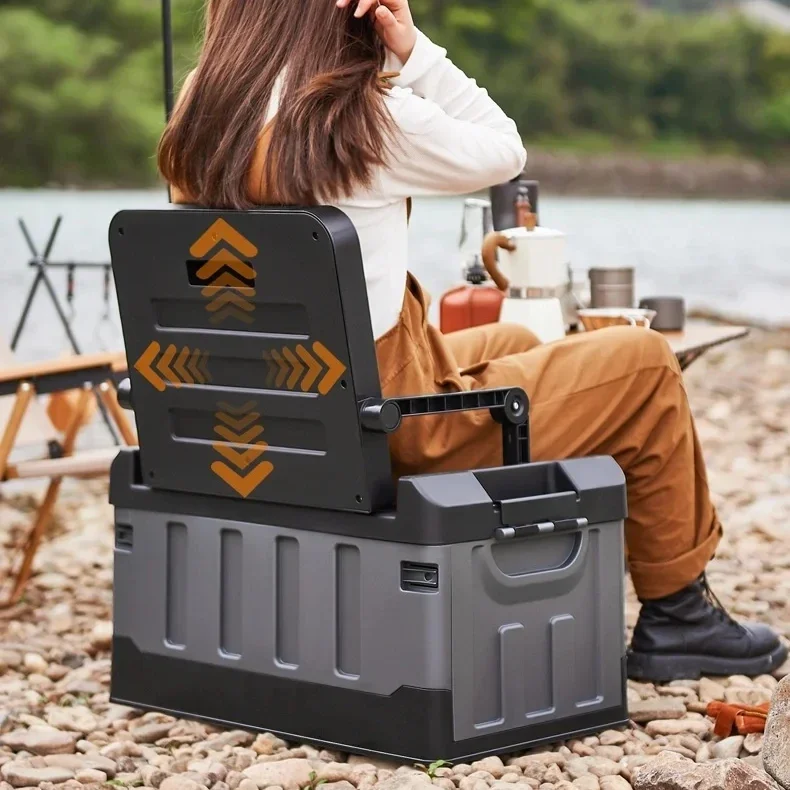 Folding Storage Box Can Sit Thick Car/Kitchen Camping Storage Box Camping Car Backup Large Movable Storage Outdoor