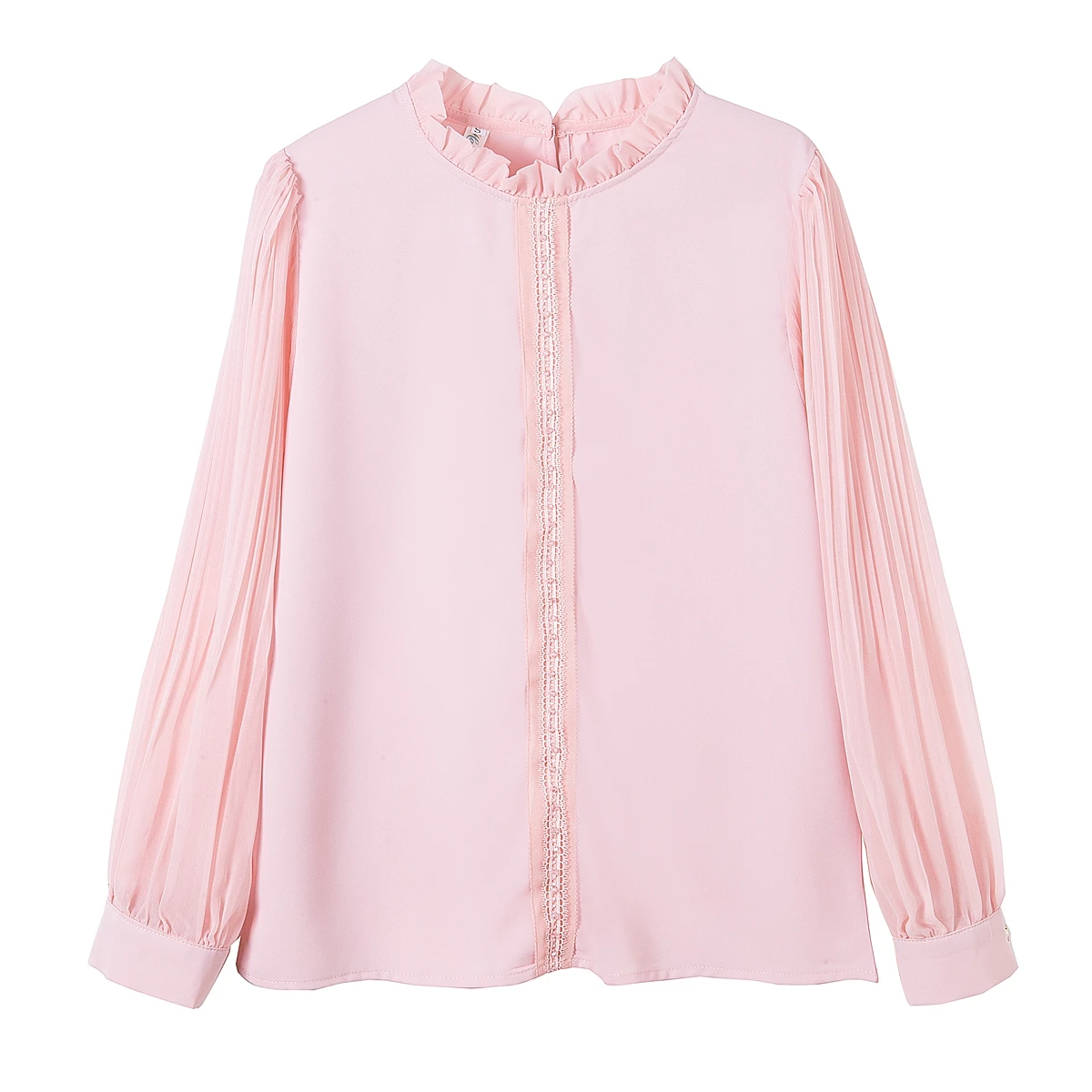 Spring Women Pink Chiffon Blouse Shirt Women Tops Blusas Mujer De Moda 2024 Long Sleeve Blouse Women Shirts Blouses Femme F447