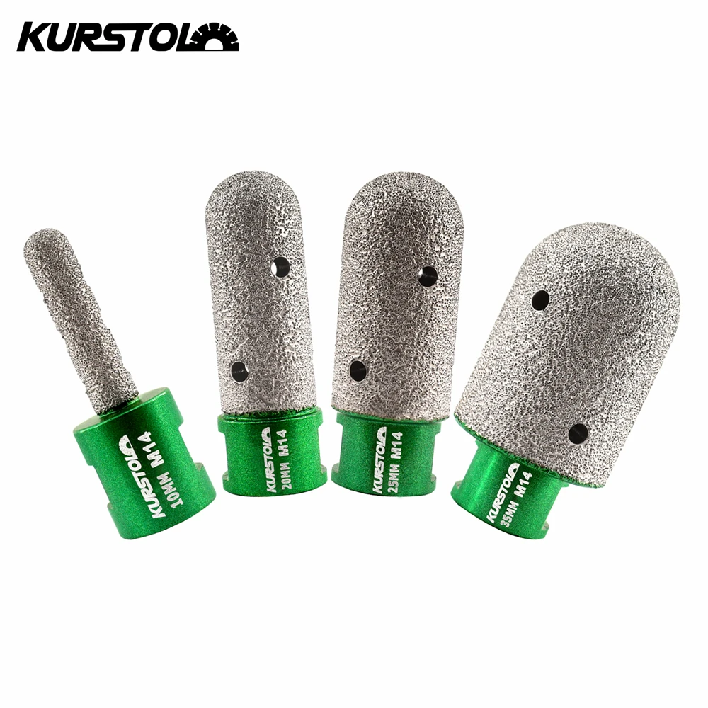 Imagem -03 - Kurstol-diamond Milling Bits Thread Shape Furos de Processo Cerâmica Mármore Granito Bits de Dedo 10 20 25 35 mm 1pc