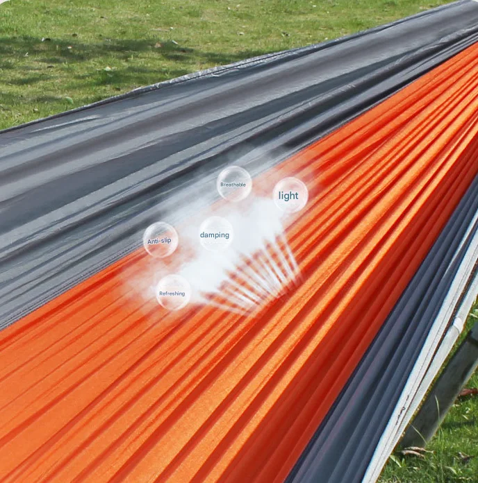 أرجوحة تخييم مع ناموسية، سعة وزن 550 رطل، أرجوحة محمولة ومدمجة تتضمن حلقة تسلق وحقيبة تخزين، راحة