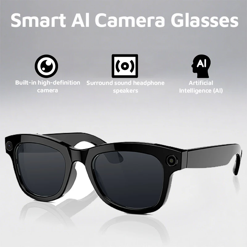 

1080P HD Camera Smart AI Translation Glasses Men Women Wireless Bluetooth Music Video Recording Outdoor Sports Sunglasses Shades