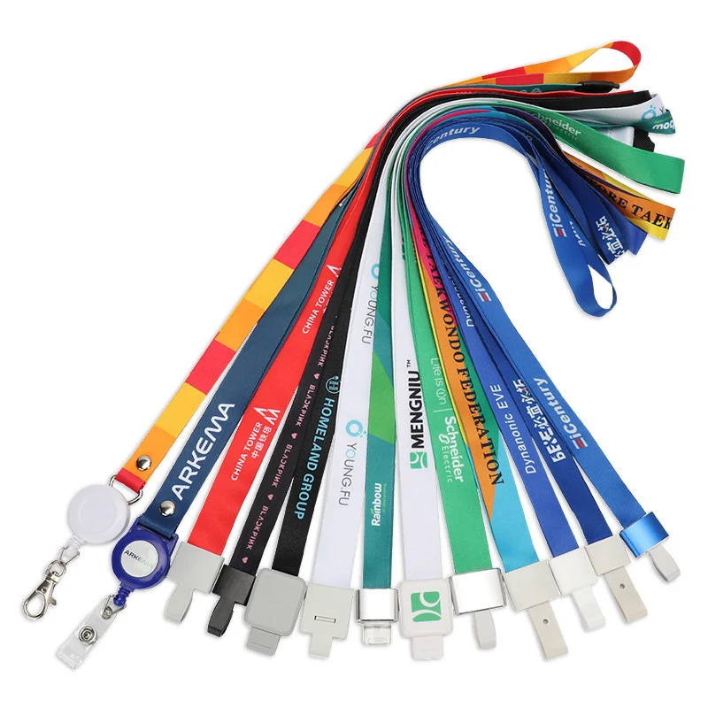 Wholesale of Custom logo lanyard 1.5cm/2.0cm/2.5cm Neck Rope Keychain Personal Logo Print Logo With My Logo Company Name