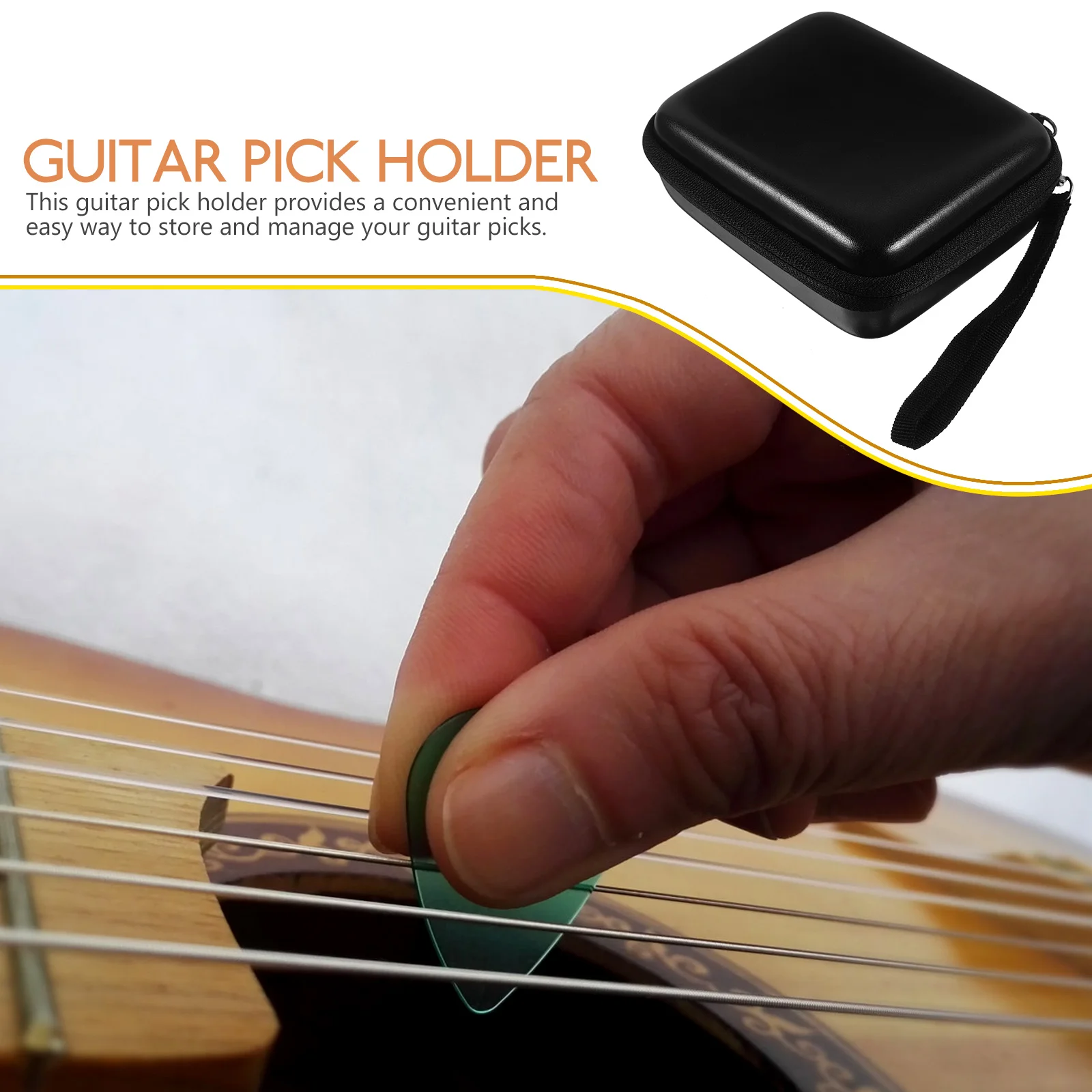 

Picks Holder Case Storage Organizer Bag for Ukulele Accessories Large Capacity Guitar Pick Case with Minimalist Design, for Men