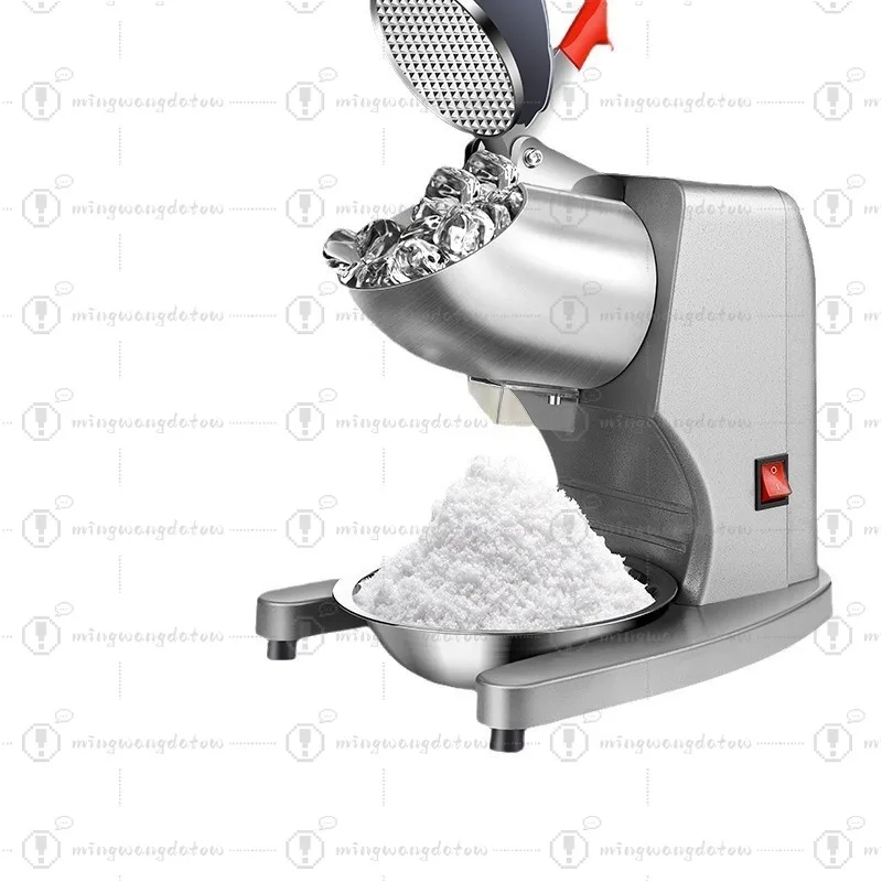 New Double-knife Ice Shaver, Milk Tea Shop High-power Ice Smoothie, Fully Automatic Cotton Ice Icebreaker