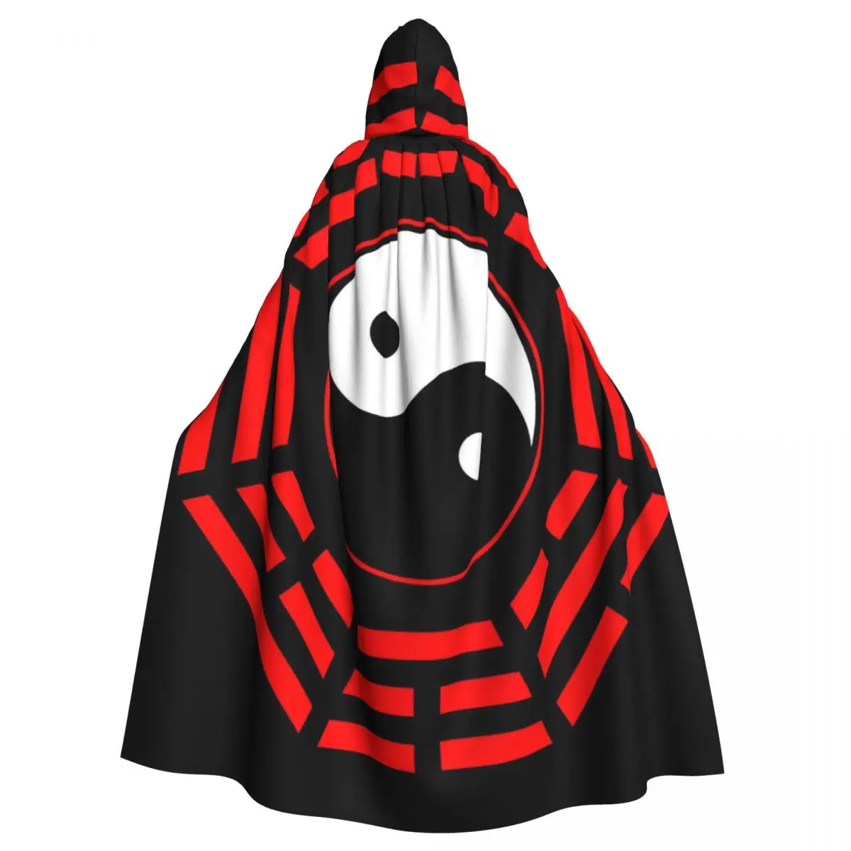 

Yin Yang Black And White Red Mandala Yoga Hooded Cloak Halloween Party Cosplay Woman Men Adult Long Witchcraft Robe Hood