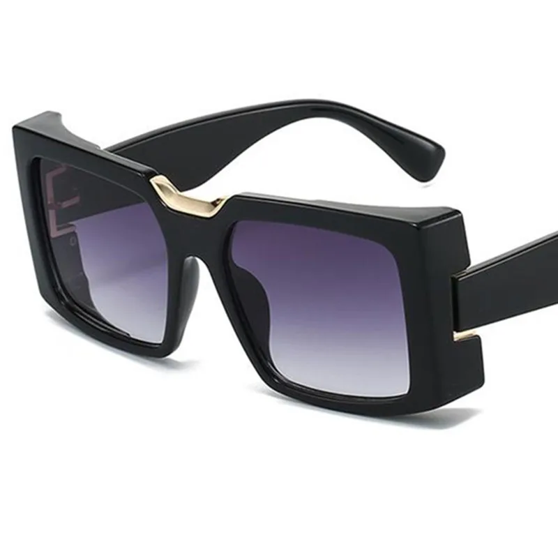 

Fashion Casual Sun Glasses Anti-UV Spectacle Women Eyeglasses Oversize Frame Google Retro Ornamental Square Sunglasses