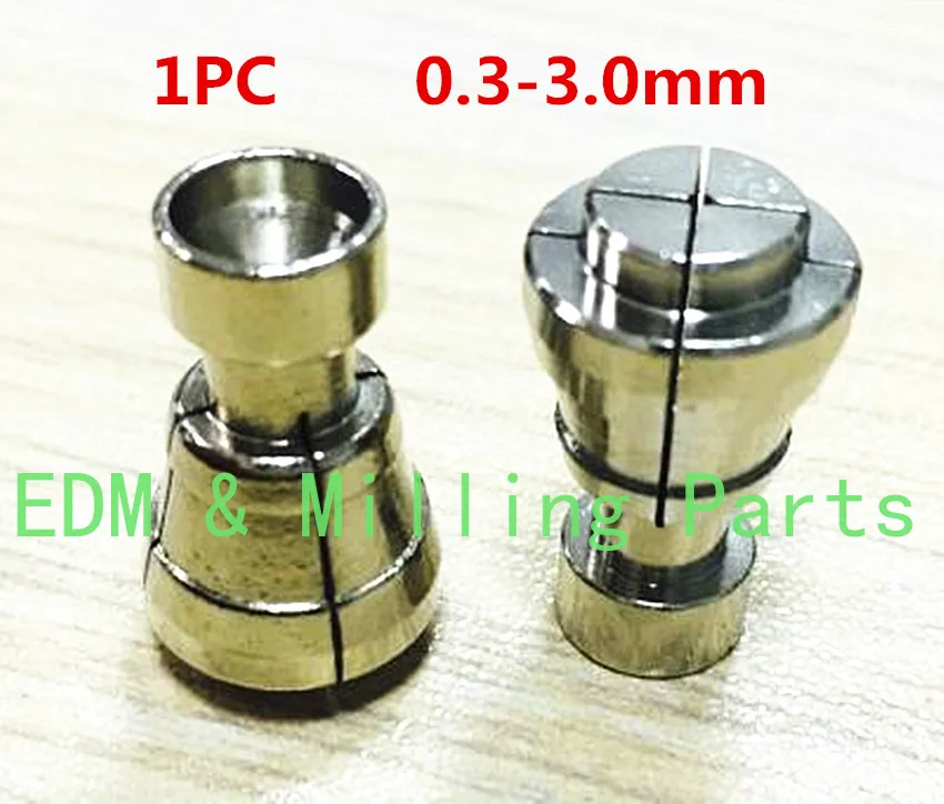 1PC CNC EDM Wire Drill Guide Steel Collet 1.7-3.0mm Fine Hole Punching Machine Chuck 13x10x23mm For Spark SSG Machine Service