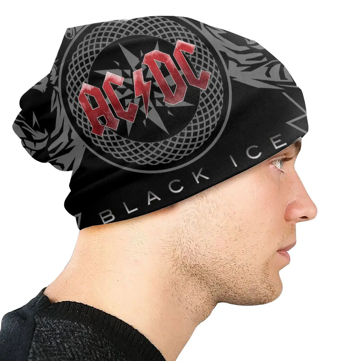 AC DC Rock Roll Band Bonnet Beanie Knitted Hats Men Women Hip Hop Unisex Heavy Metal Band Music Warm Winter Skullies Beanies Cap