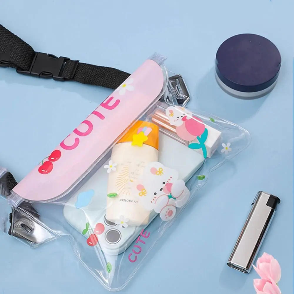 조정 가능한 만화 물뿌리개 축제 허리 가방 패션 휴대용 전화 케이스 귀여운 투명 어깨 가방 여름