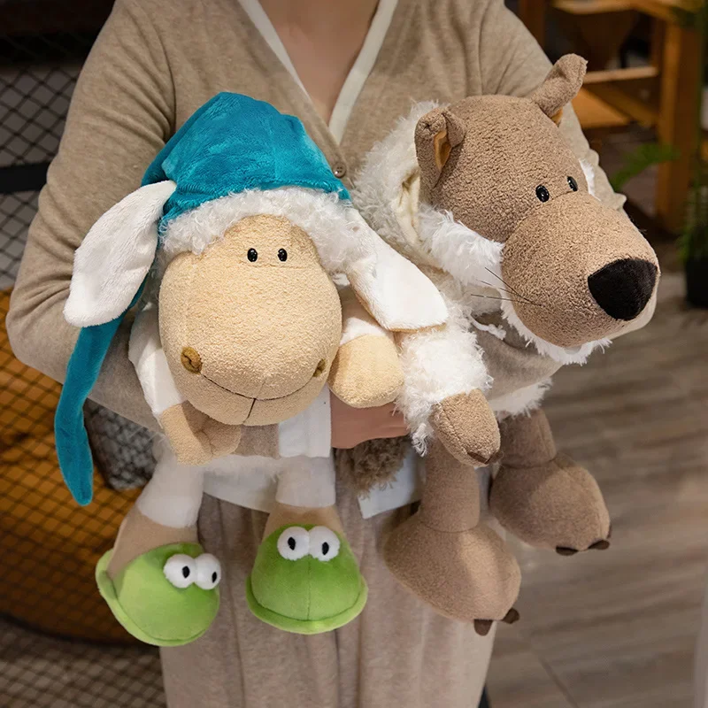Ropa de oveja soñolienta, lobo en oveja, juguete de cordero de peluche, lindo regalo de peluche suave para niños y niñas, juguete de oveja de peluche de vacaciones
