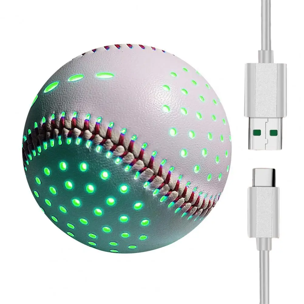 

Light-up Baseball Rechargeable Baseball Rechargeable Led Glow Baseball with 6 Color Options Faux Leather Material for Kids