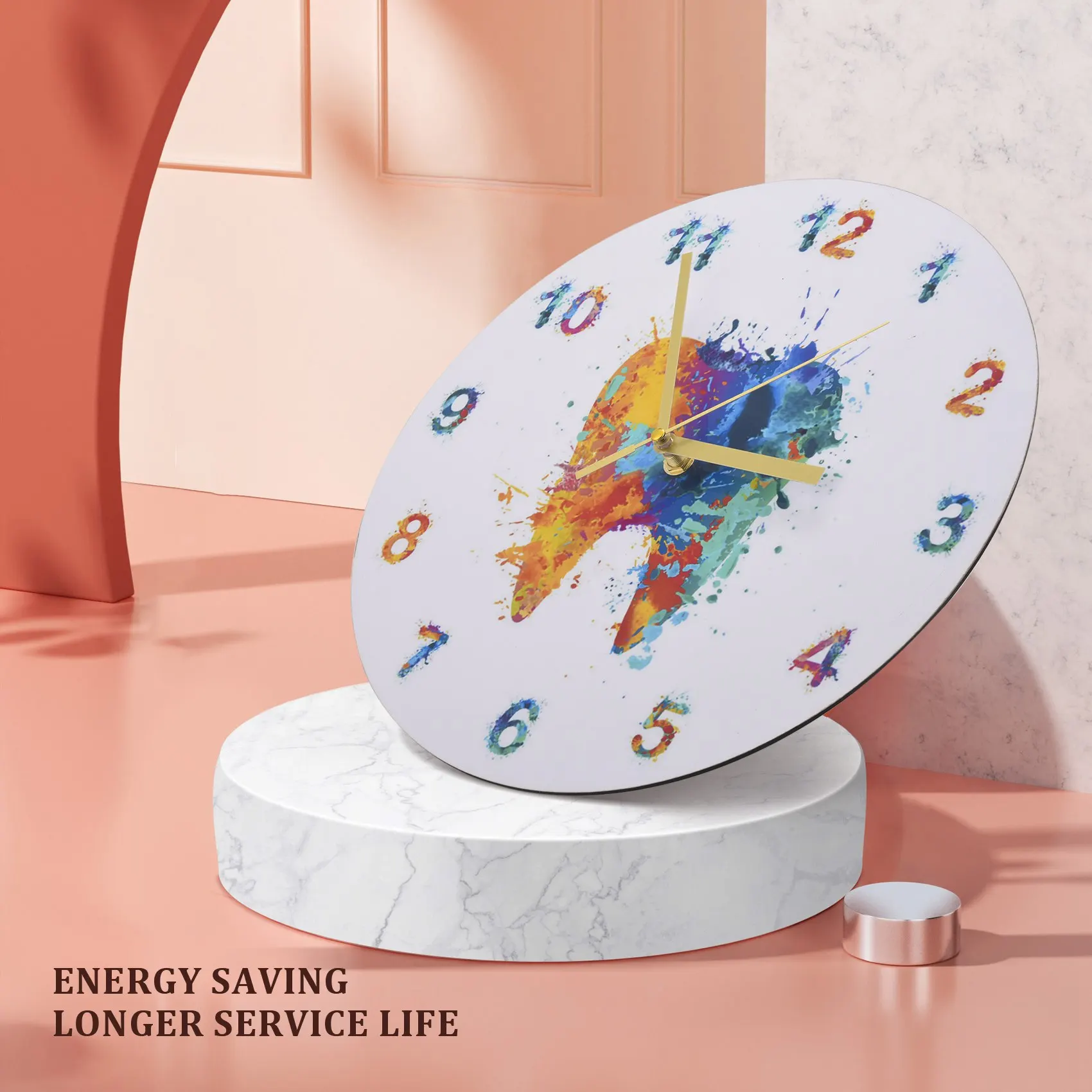 Watercolour Tooth Painting Print Wall Clock Dental Clinic Wall Art Non Ticking Wall Watch Orthodontist Dentist