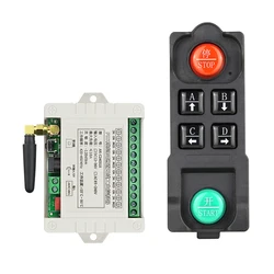 FSK 4 Channel 10A Relay DC 12V 24V 36V 420-450MHz Wireless Remote Control Switch FHSS Receiver Transmitter For Motor Lights