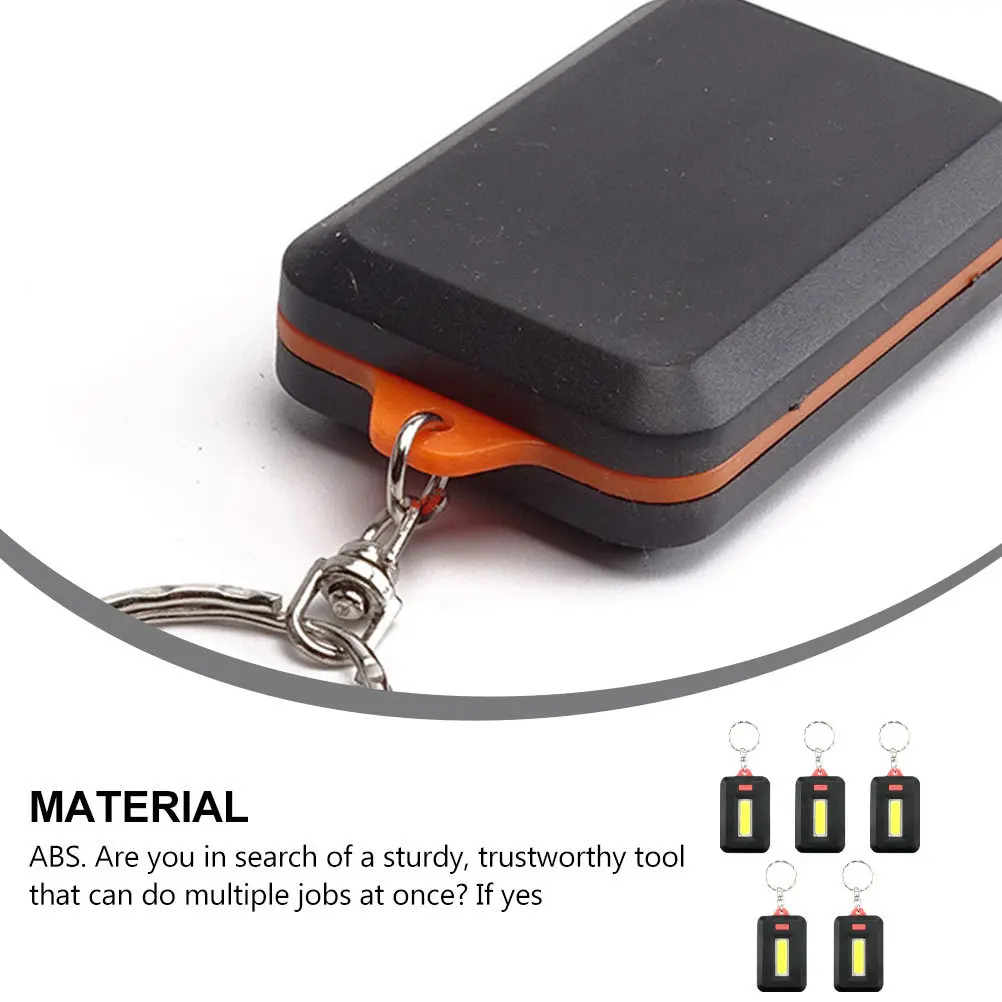 

5Pcs Portable Mini Cob LED Key Chain Lights Outdoor Camping Hiking Mountaineering Key Ring Torch Keychain Flashlight