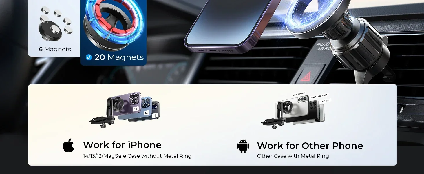 LISEN für MagSafe CD-Telefonhalterung für die Autohalterung [Winkel verstellbar] Magsafe Autohalterung CD-Steckplatz Freisprech-CD-Player-Telefonhalterung – Detail 3