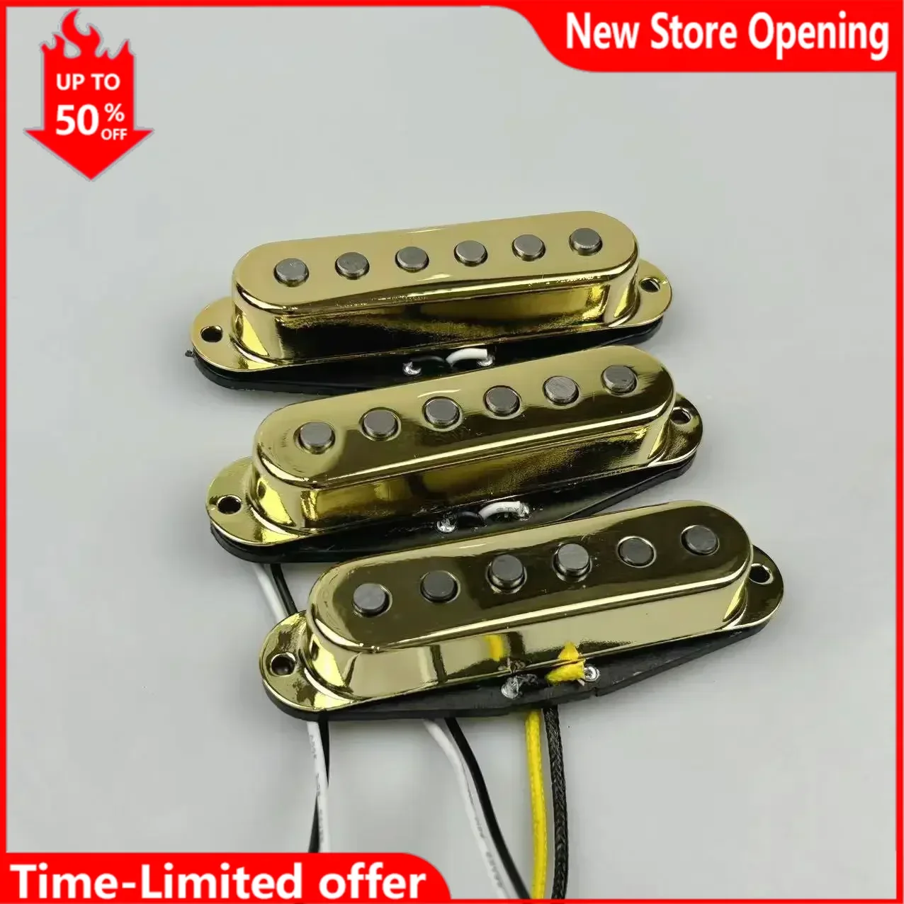 Single Coil Guitar Pickups Golden Metal Cover Alnico 5 Guitar Accessories 1 Set For 6 String Guitar