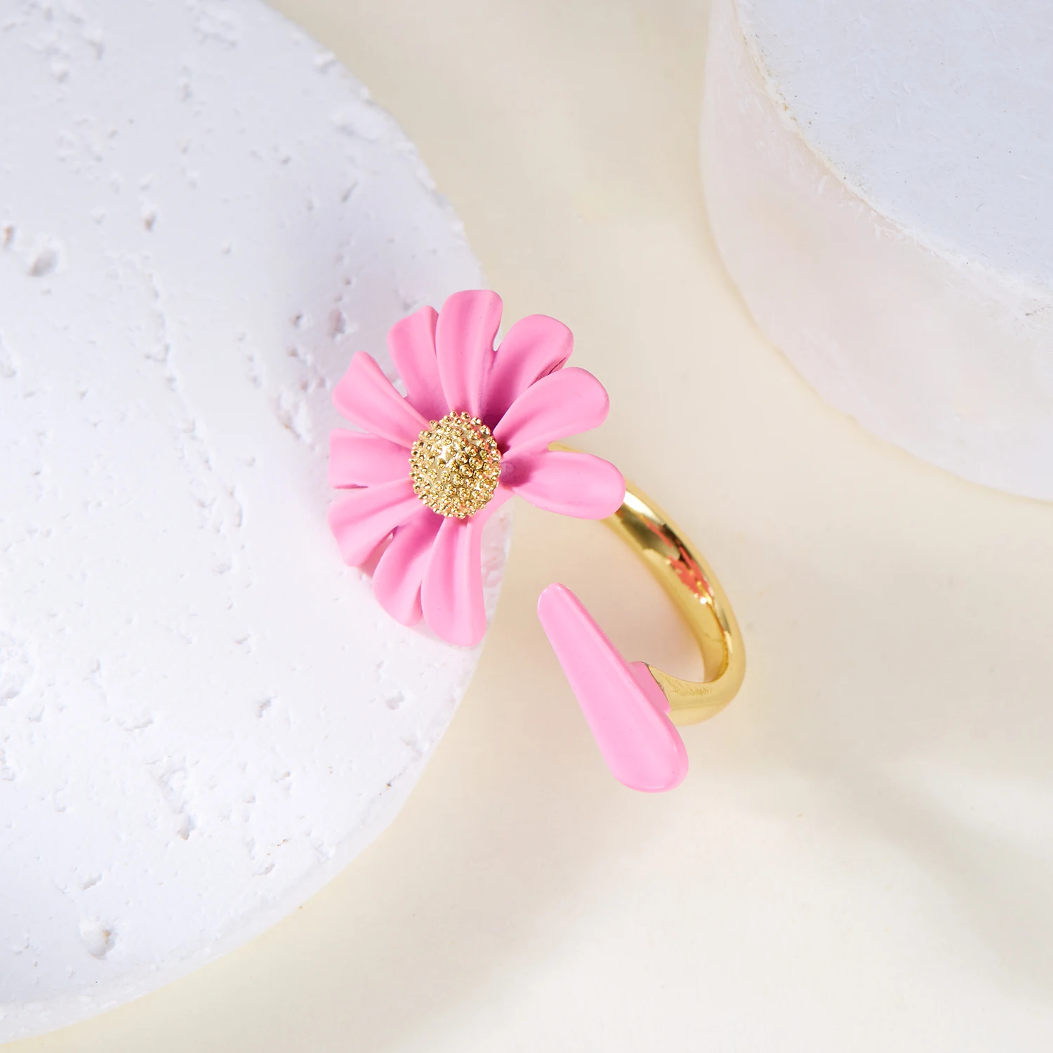 Gänseblümchen-Öffnungsringe für Frauen, elegant, einfach, bunt, Blume, verstellbare Ringe, Verlobung, Hochzeit, Fingerschmuck, Geschenk – Detail 12