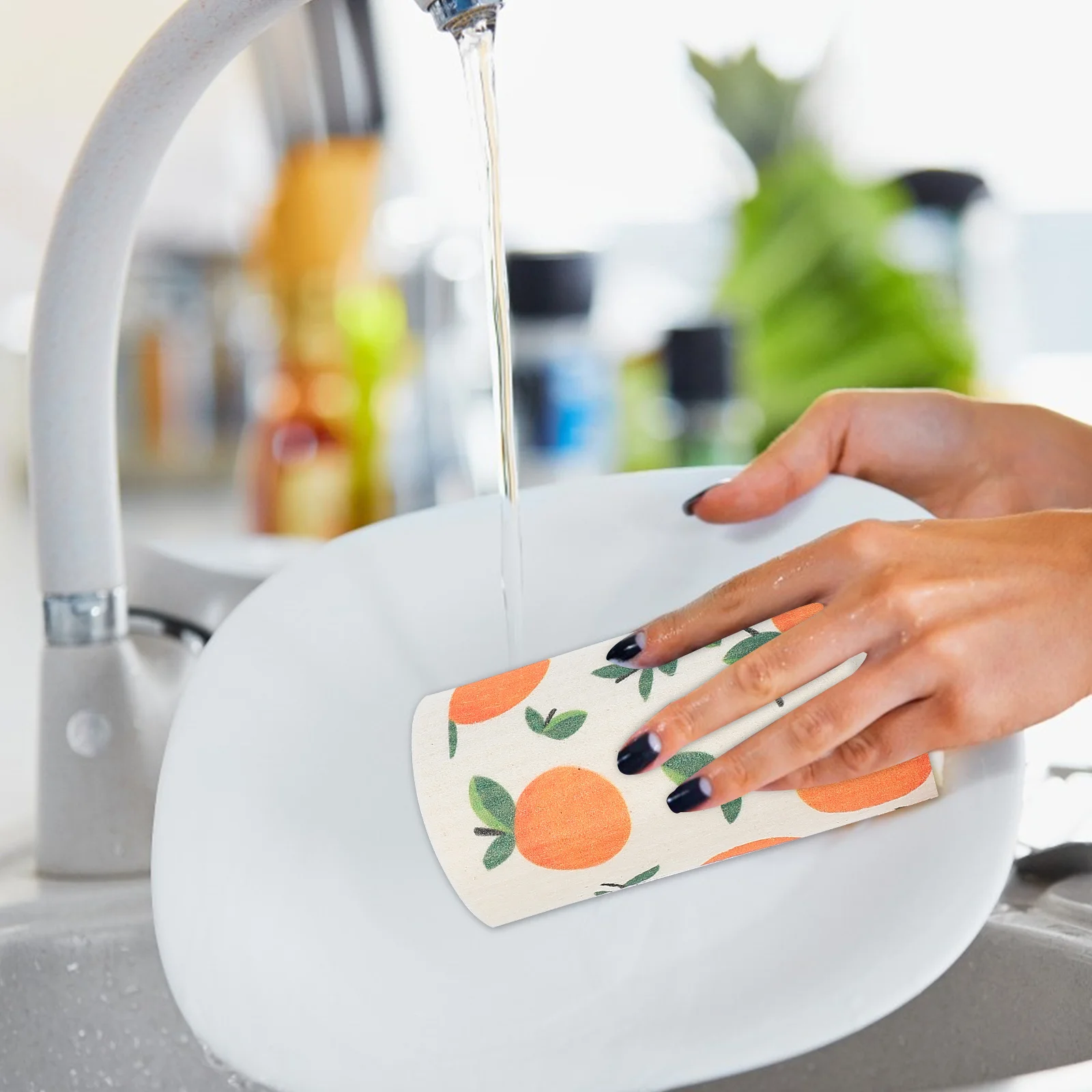 

5 pcs Dish Washing Cloths Wood Pulp Cotton Non-Oily Stain Removal Kitchen Cleaning Cloths Household Dish Towels Durable Kitchen