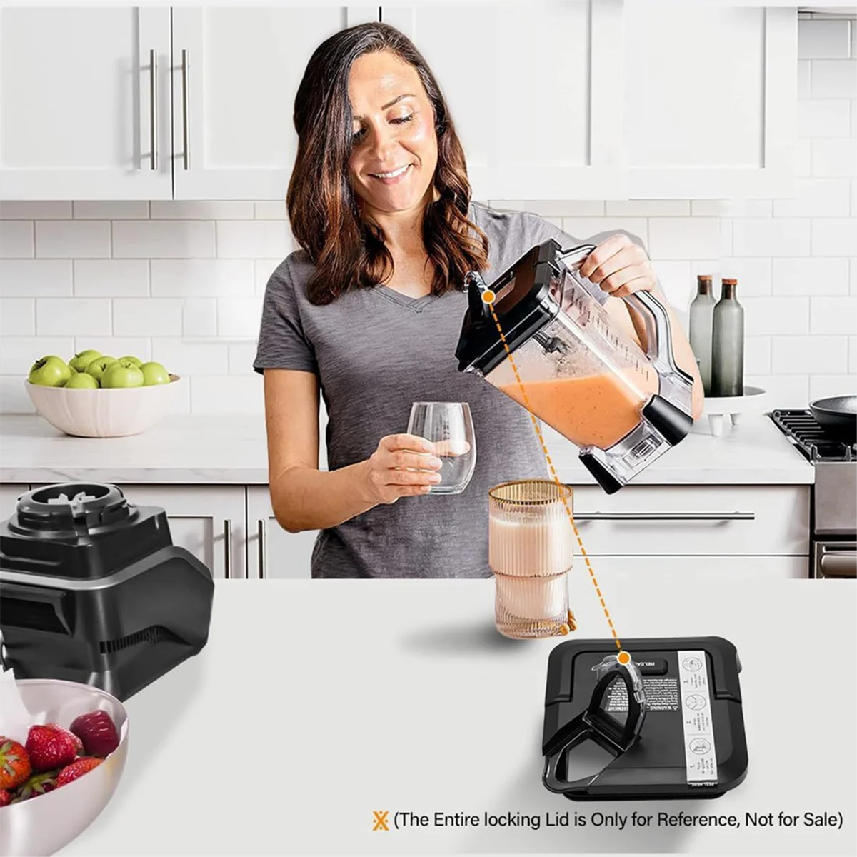 FZFZ 2PCS 블렌더 뚜껑 교체 스파우트 커버 뚜껑 잠금 용 블렌더 상단 부품 72oz 피처 BL610 BN751 BN801 BN750