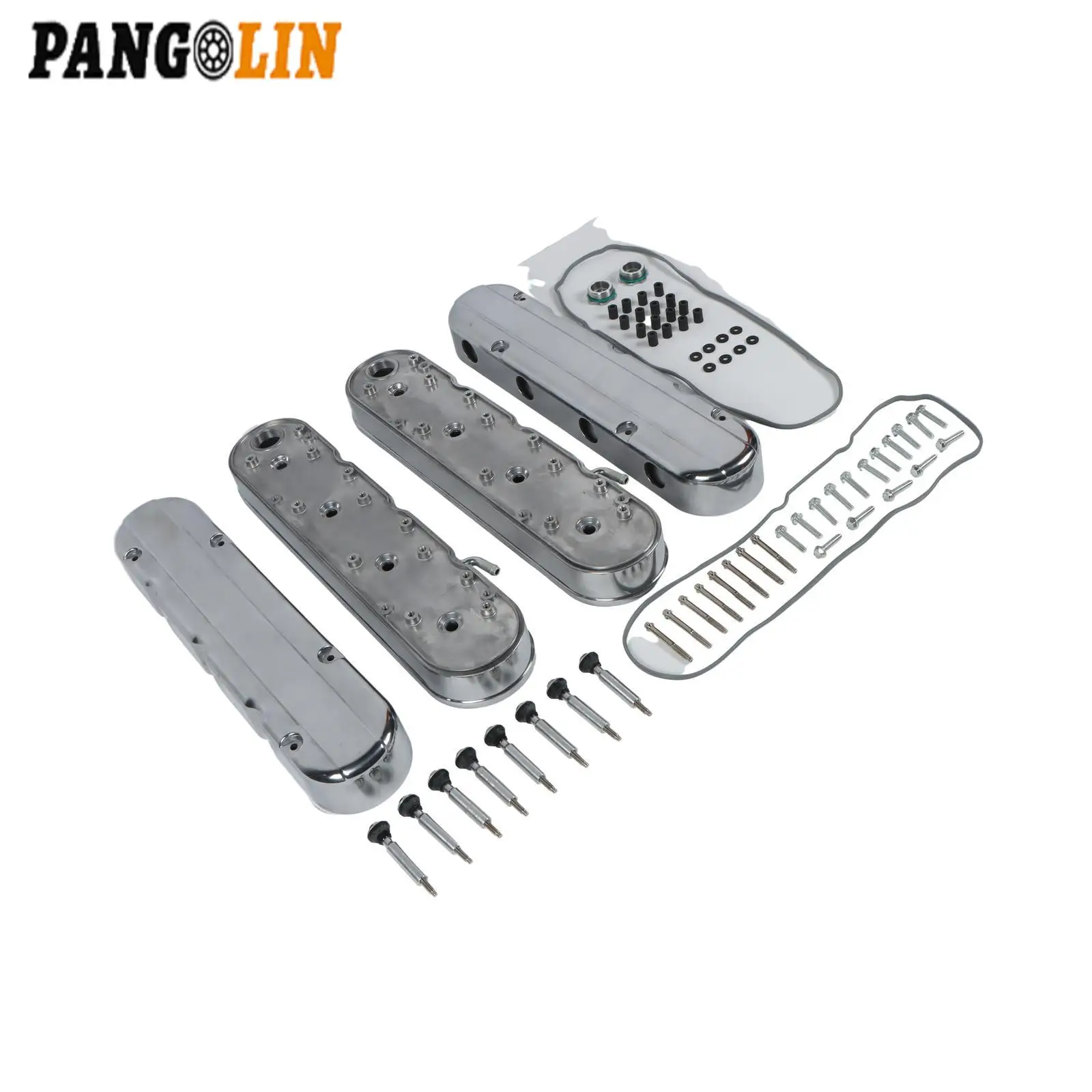 1Set Aluminum Smooth Cast Valve Covers With Coil Mounts And Covers For GM LS Chevy Car Engine Accessories Replacement Parts