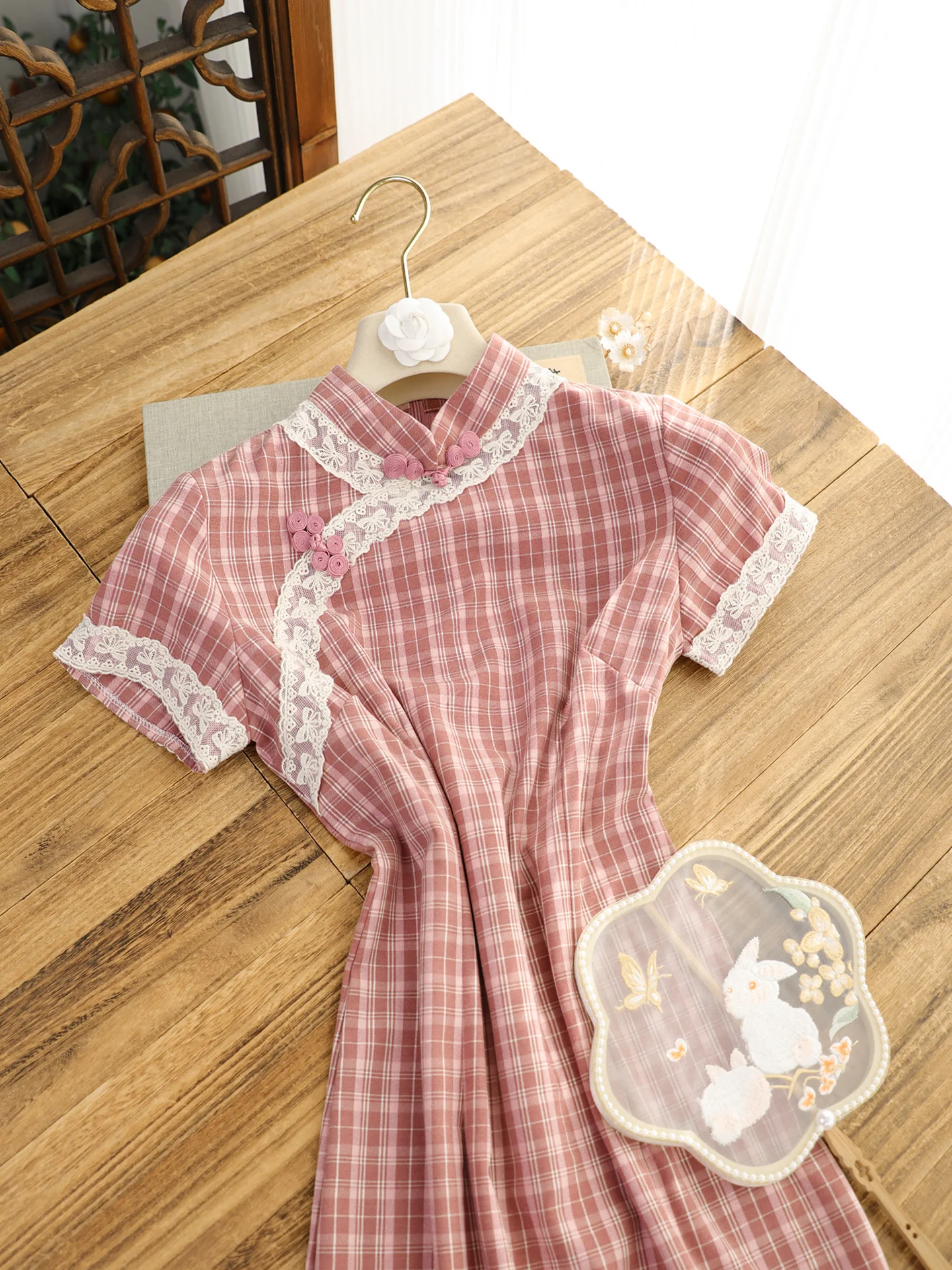 Young Women's Short-Sleeved  Dress Spring 2026 Style Daily Workwear Floral Patterned Chinese Traditional Artistic De...