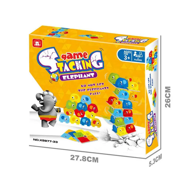 2 Speler Plastic Multicolor Olifant Vorm Balance Game Gestapeld Speelgoed Voor 3 + Kids