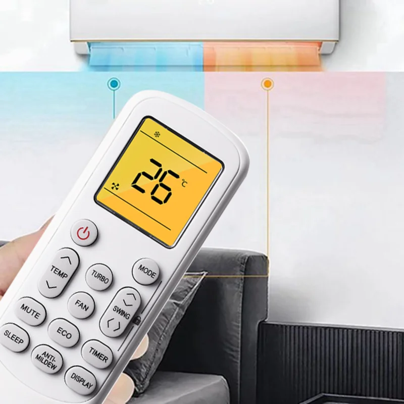 LXYB18B Universal Remote Control For DAIRRY Air Conditioners- Orange Backlight, Fahrenheit Display