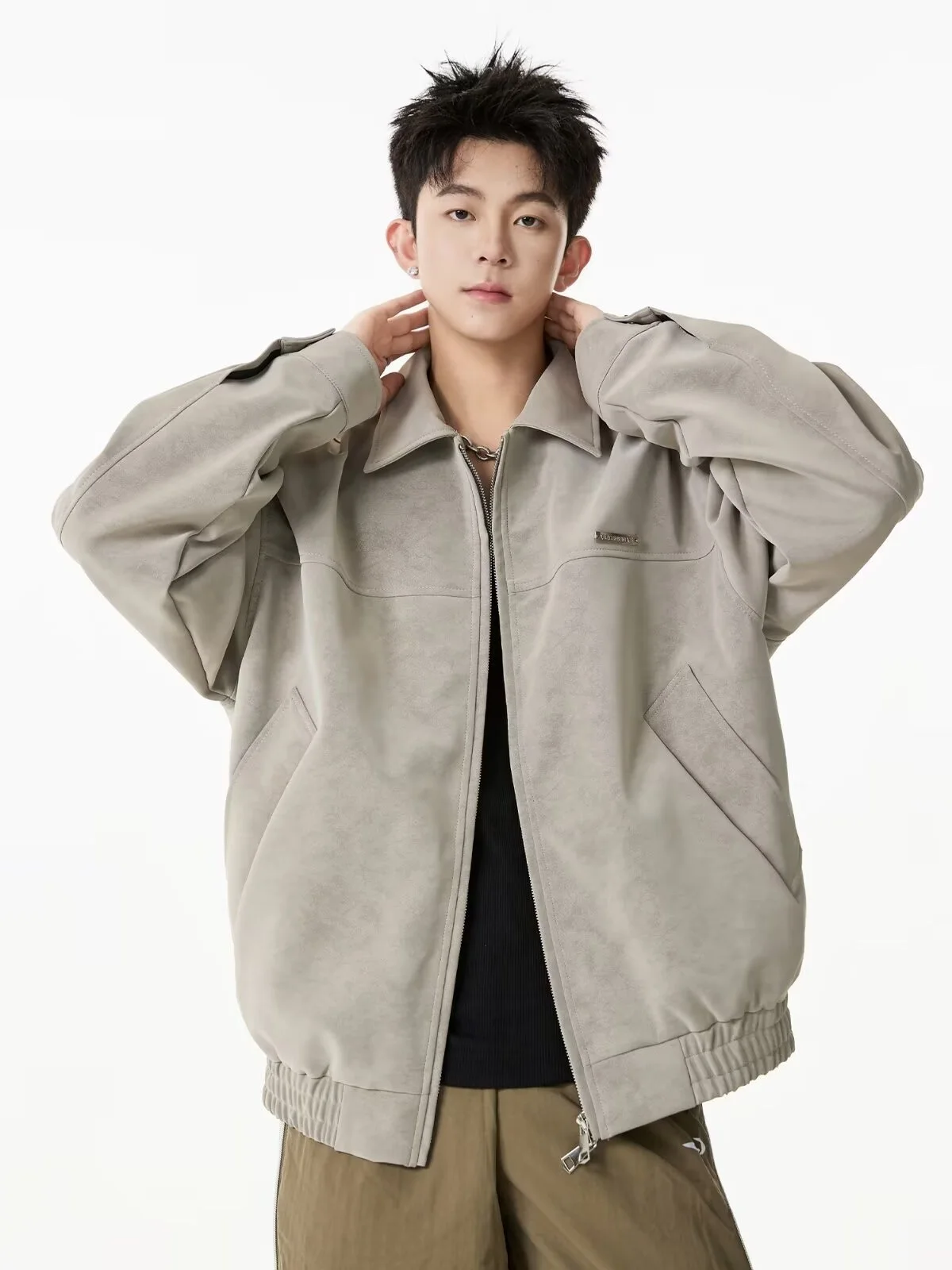 

Мужская куртка-косуха Harley Sle свободного кроя, однотонная, с воротником-стойкой, в стиле хип-хоп, повседневная, из искусственной кожи, для молодежи