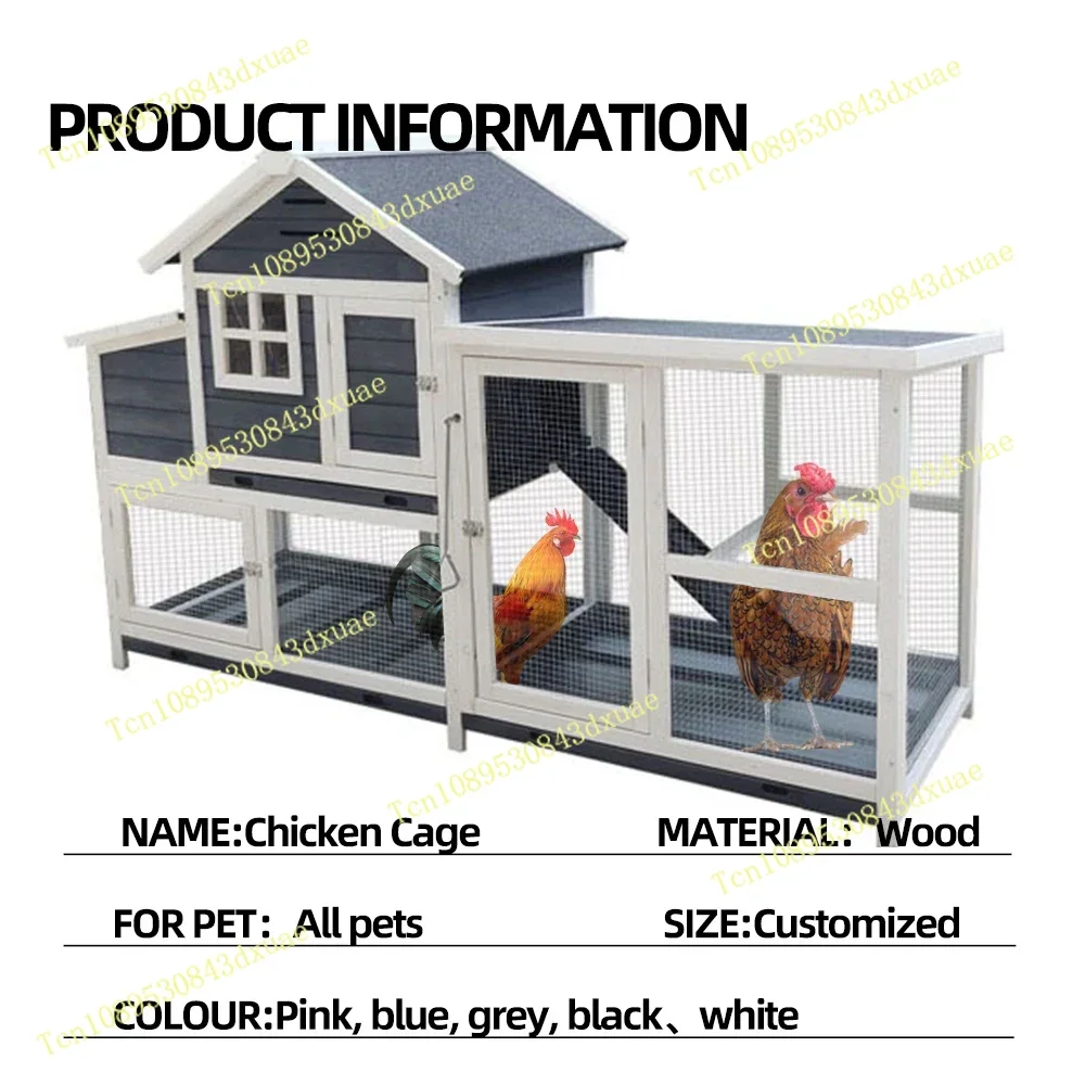 Wholesale Luxury Wooden Outdoor Waterproof Large Rabbit Cage Pet Cage House Chicken Coop