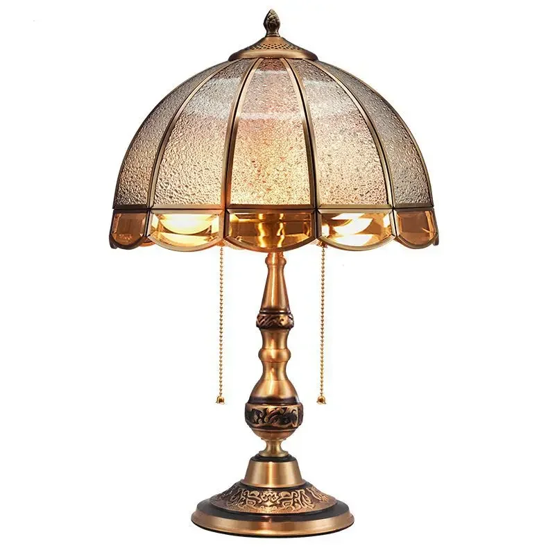 DEBBY Contemporary Brass Table Lamp LED Retro Creative Luxury Glass Copper Desk Light For Home Living Room Study Bedroom