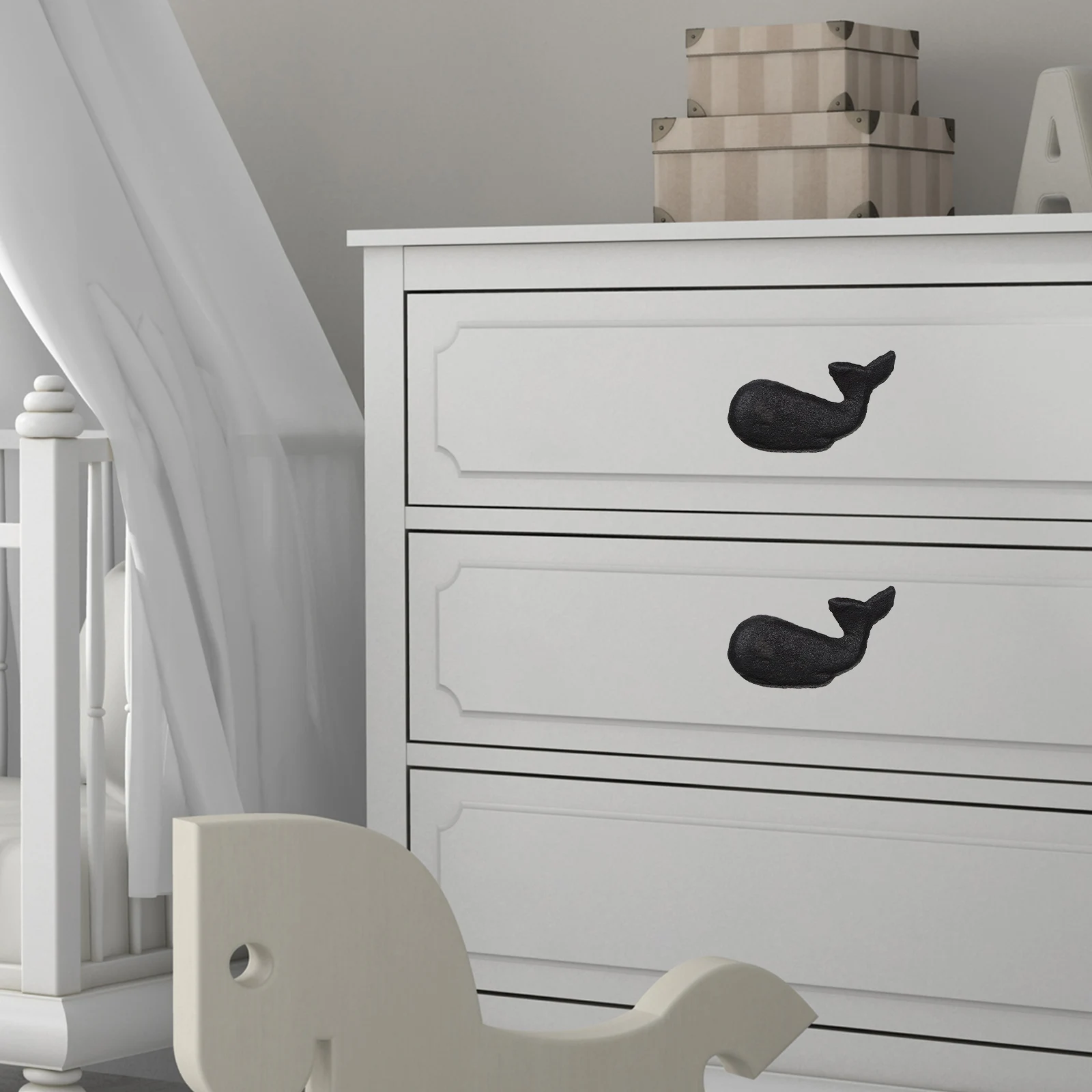 

2Pcs Cast Iron Whale Knob Ocean Style Drawer Pulls Cupboard Handles Wardrobe Handles Drawer Pulls Cupboard Knob