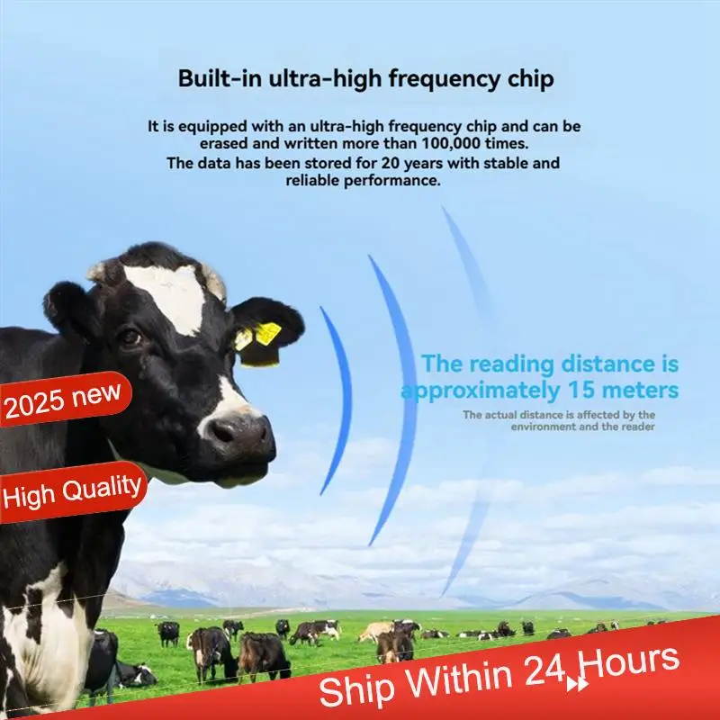 

AC18(Guaranteed) 100Pcs RFID Animal Ear Tag UHF Electronic Ear Tag 860-960Mhz Animal Tracking For Pig Sheep Pig Goat Cattle RFID