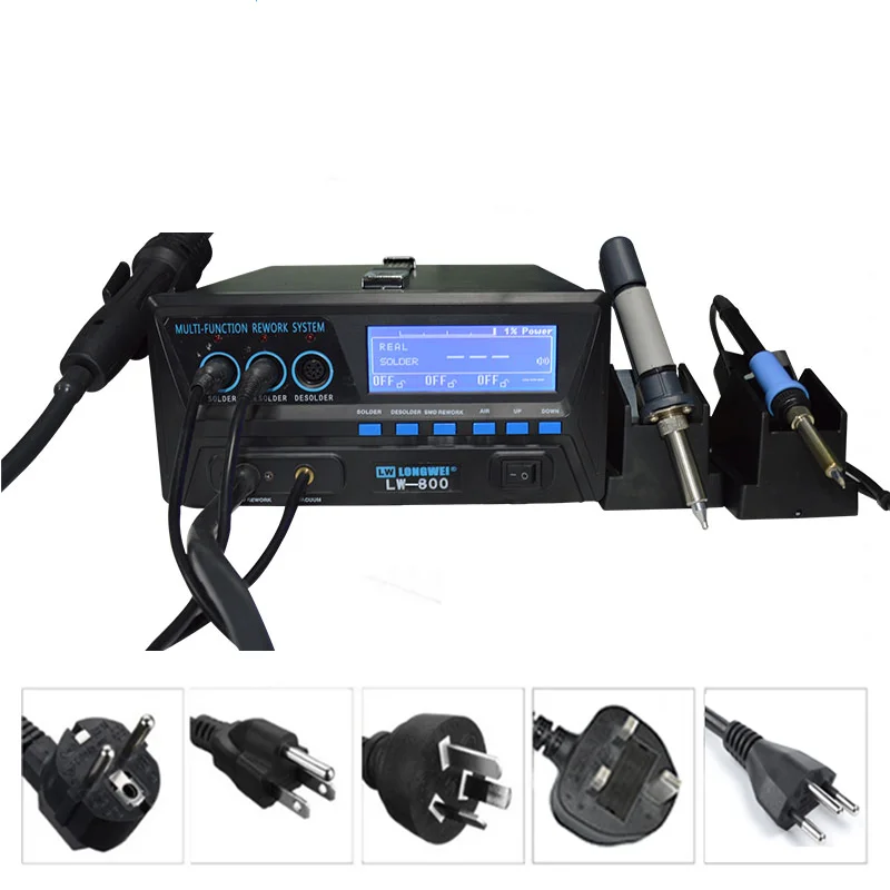 LW-800 Lead-free Anti-static Soldering Station 800W Welding Tin Suc tion M ac hine Three in One Advanced Maintenance System