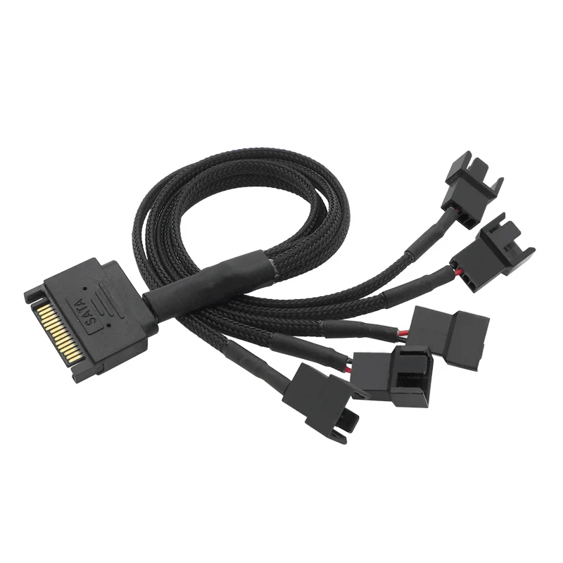 Adaptor Kabel Pemisah Daya Lengan Kipas 4 Pin SATA Ke 3 Pin, 15Pin SATA Ke 1/2/3/4/5 TX3 / TX4 (PWM) 12V Kabel Y Pendingin Casing PC