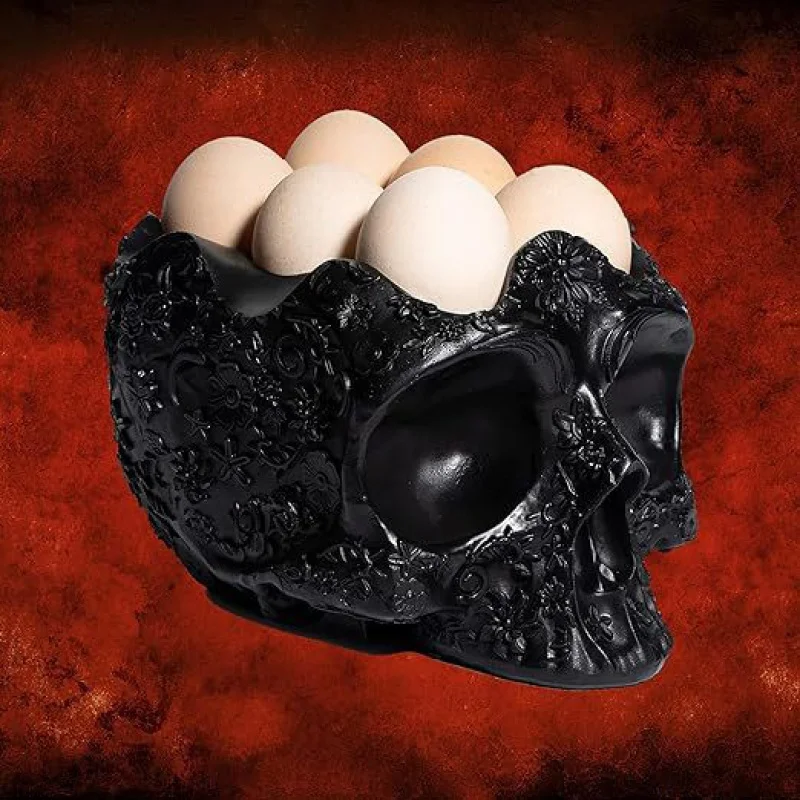 Cross-Border Halloween Skull Egg Carton Bowl Decoration Gothic Countertop Kitchen Skull Egg Rack Decorations