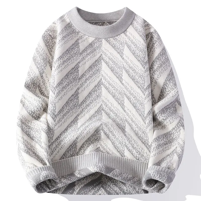 

American Sle Collared Sweater Men's Autumn Winter New Faion Brand Haome Overhead Knitted Simple Casual Top