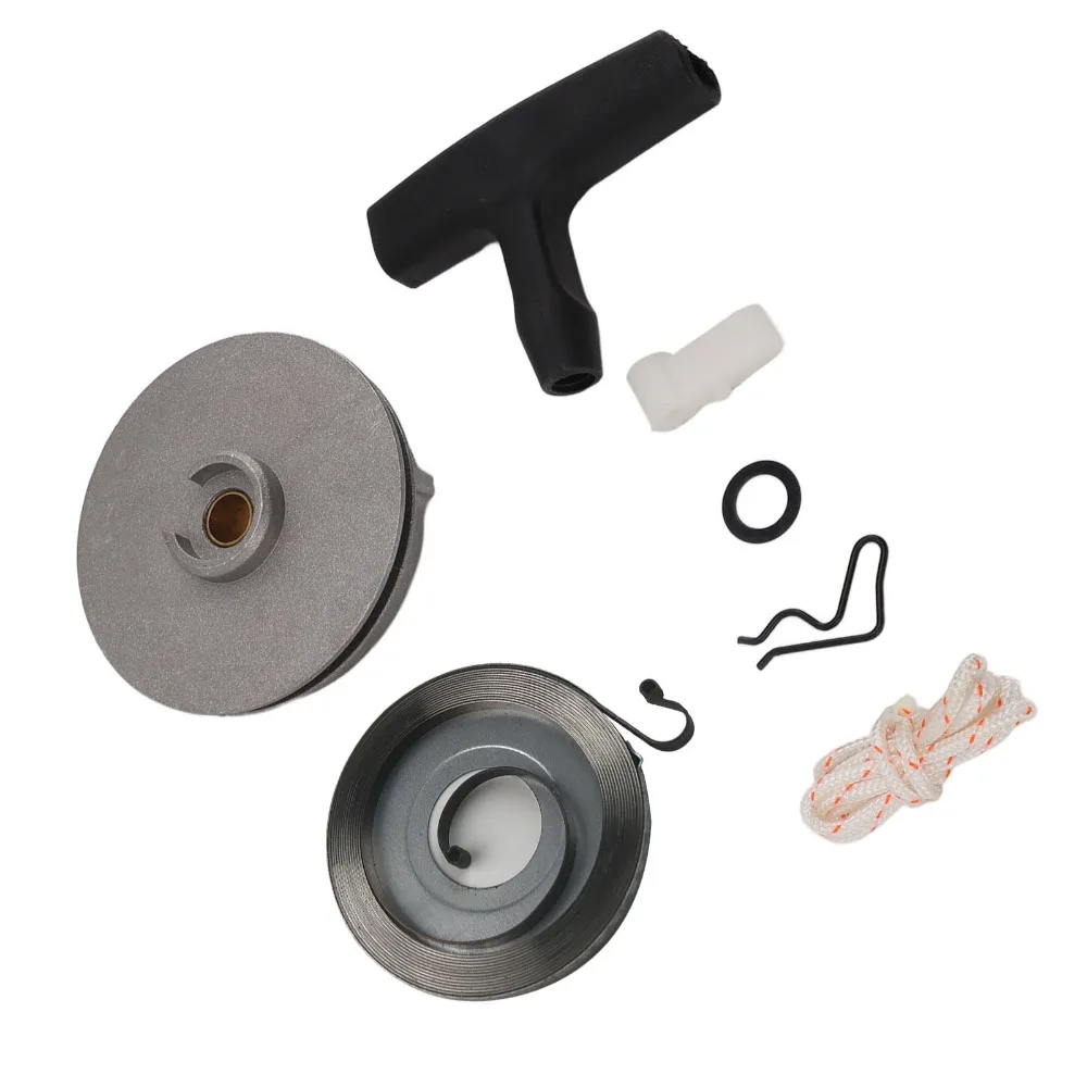 Silver Chainsaw Starter Assembly Metal Compact Recoil Pull Starter Easy to Install for TS350 038 041 MS380 MS381